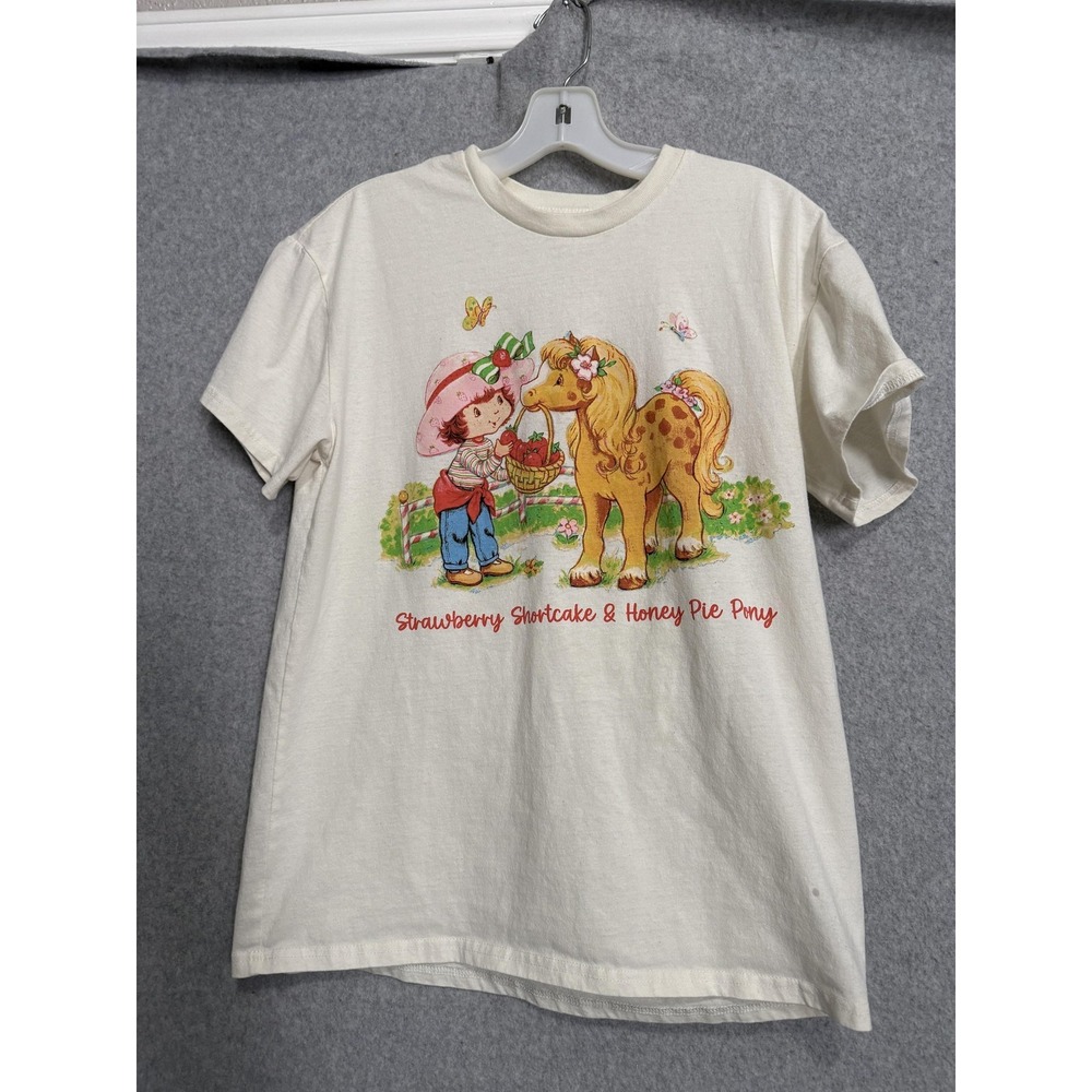Isaac Morris Shirt Womens L White Strawberry Shortcake Honey Pie Pony Graphic‎